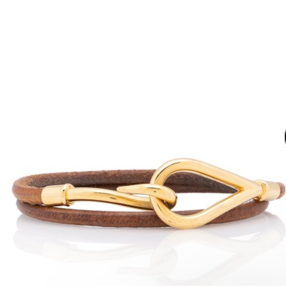 🔥 Hermes Leather Jumbo Hook Double Tour Bracelet